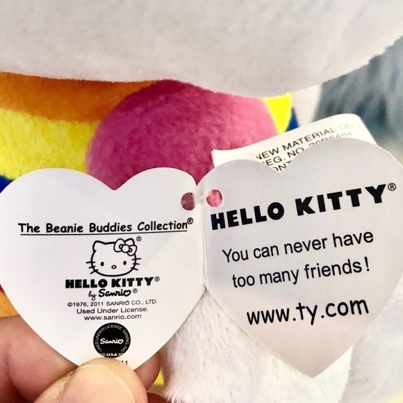 Hello Kitty, Rainbow, Cupcake, 2011, Ty, Beanie Buddy Plush, Very Nice Condition - Picture 10 of 13
